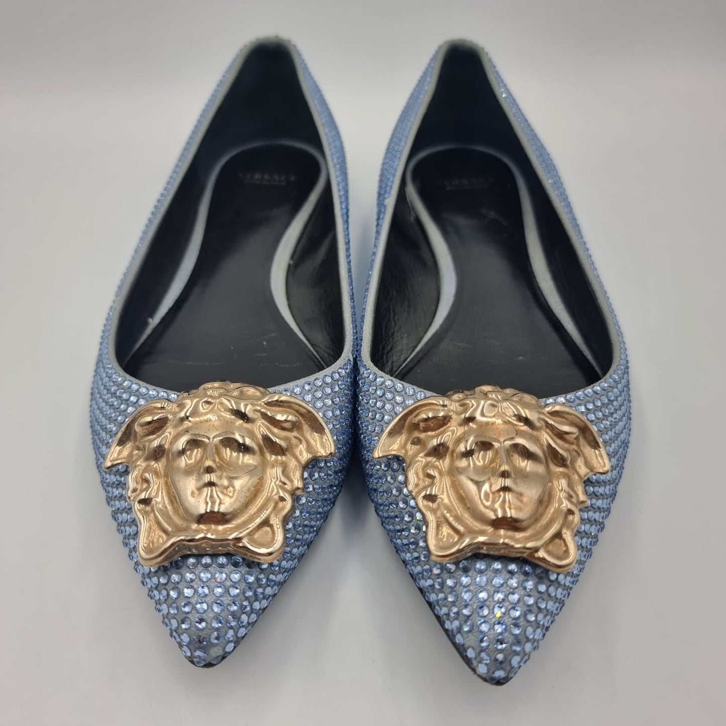 Versace flat shoes pearl blue Size 38/25