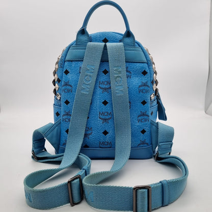 MCM Beebeeboo Backpack Small Studed Blue Size 21x11x25