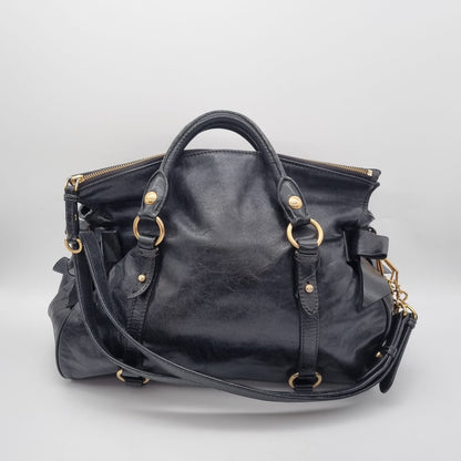 Miu Miu Vitello Hand Bag Black 2009 Size 36x15x27