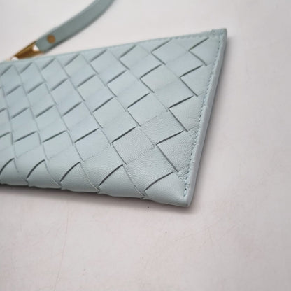 Bottega Veneta Card Case Intrecciato Nappa Turquoise Size 20x11 NEW