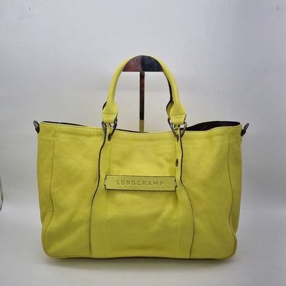 Longchamp 3D Leather Handbag Lime Size 36x11x26