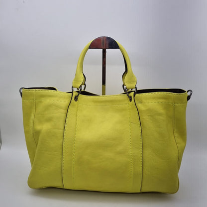 Longchamp 3D Leather Handbag Lime Size 36x11x26