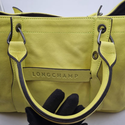 Longchamp 3D Leather Handbag Lime Size 36x11x26