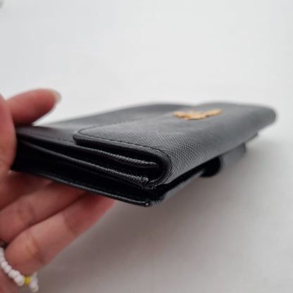 Prada Bifold Wallet Black Size 12x10