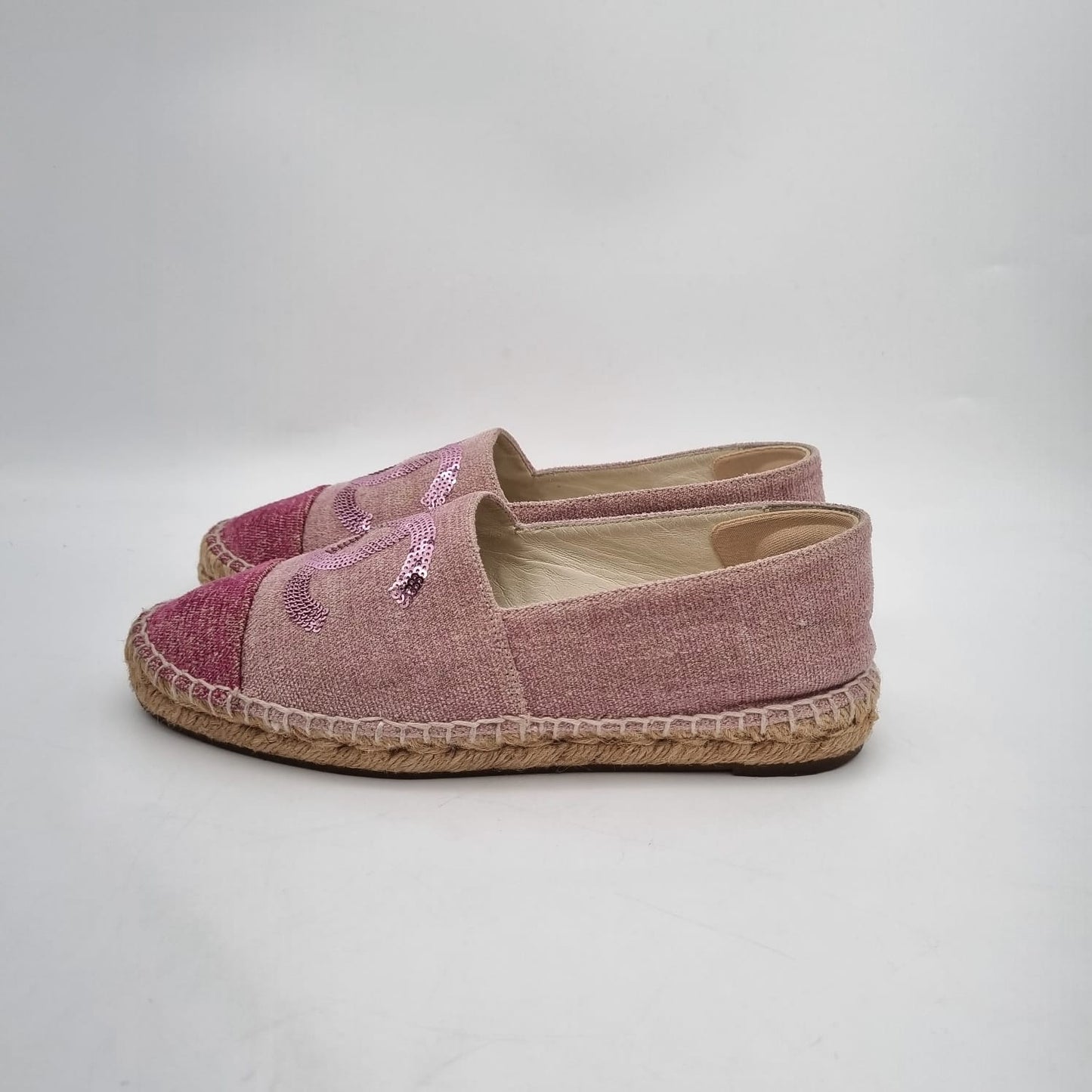 Chanel Espadrilles Canvas Pink Size 37/23