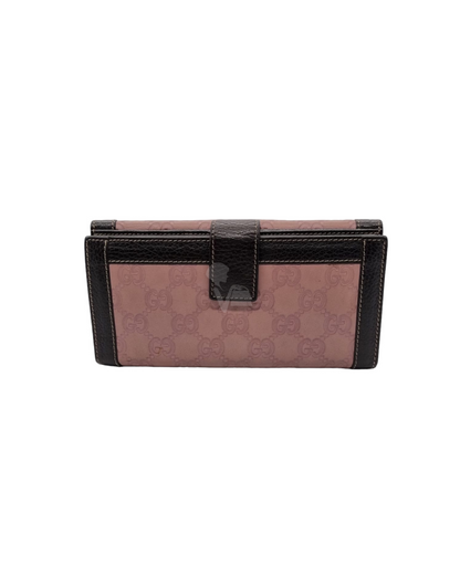 Gucci Guccisima Long Wallet Brown Pink Size 19x9