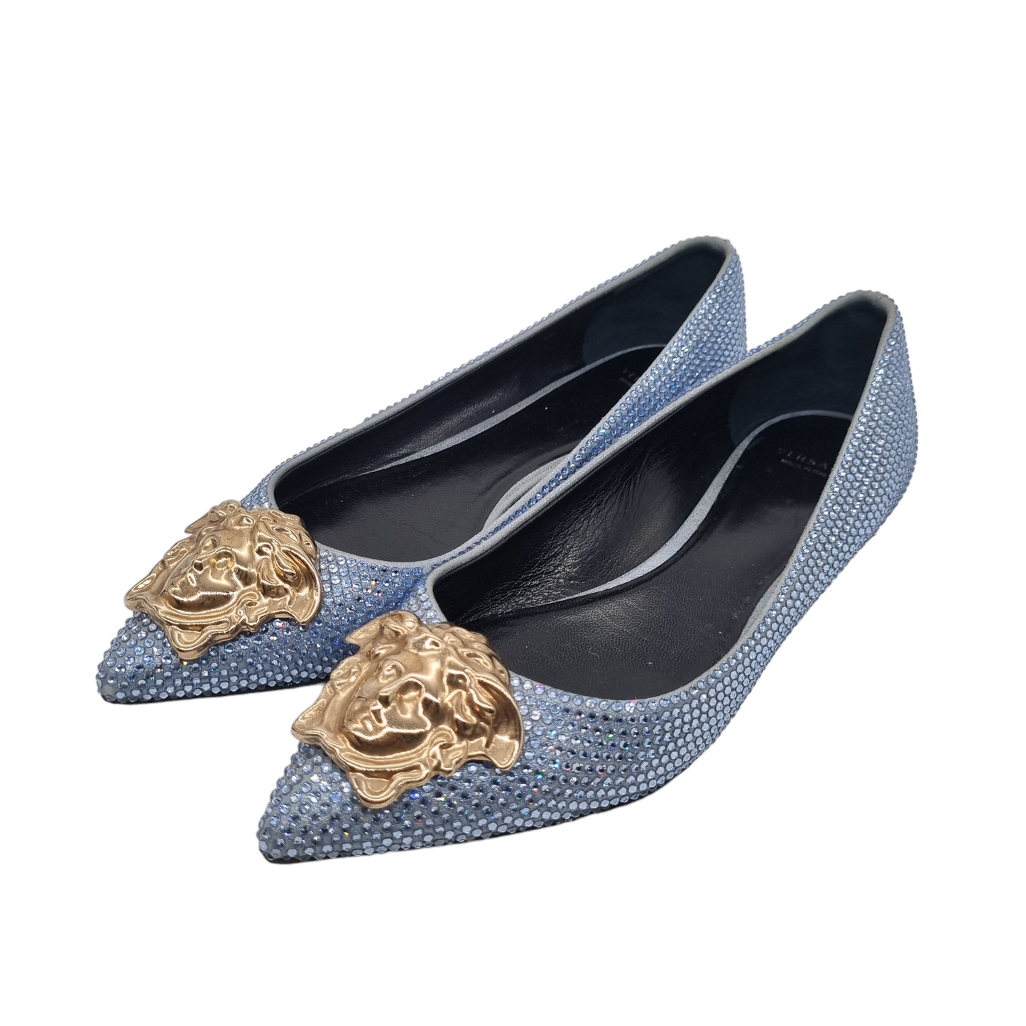 Versace flat shoes pearl blue Size 38/25