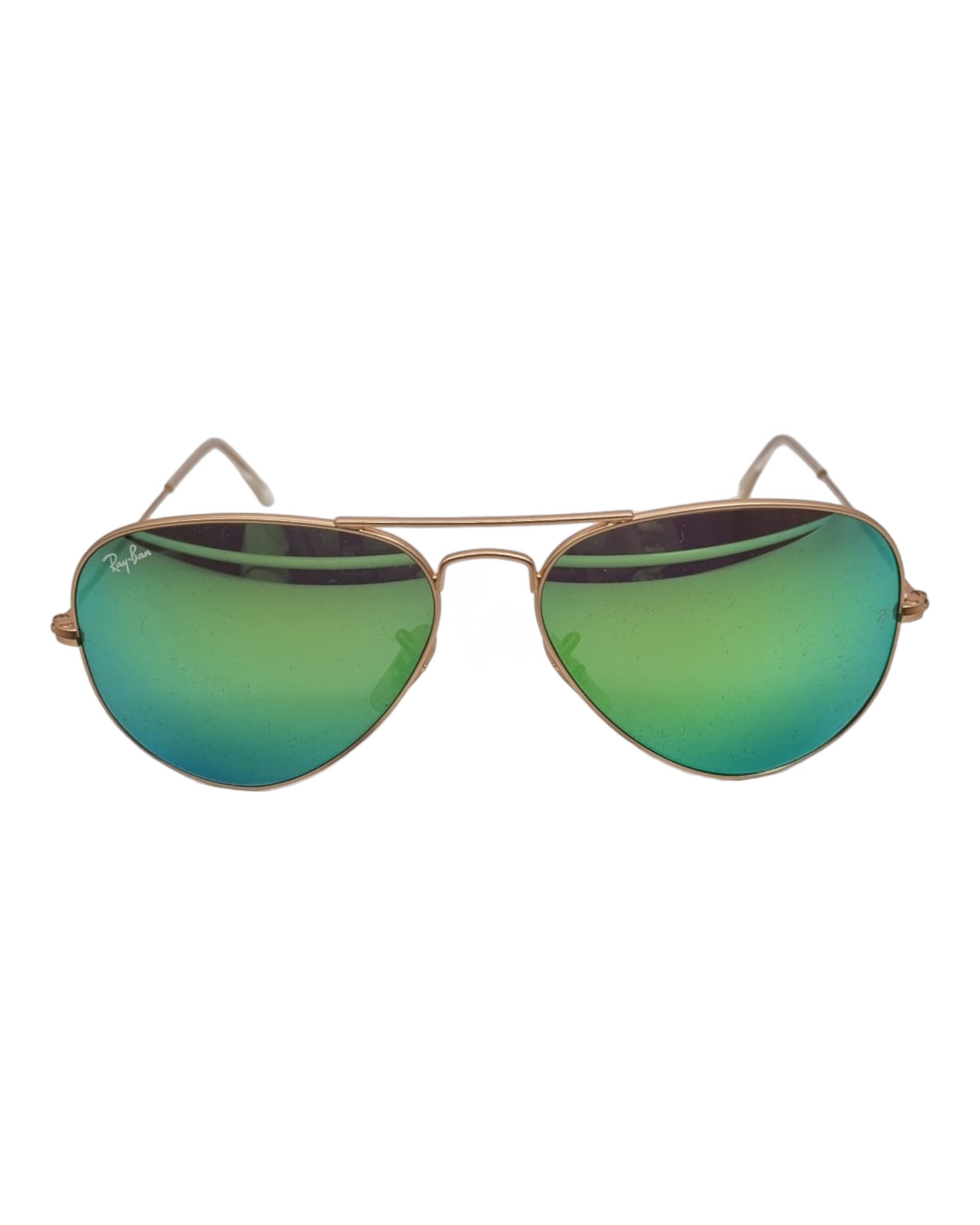 Rayban Sunglasses Green with Gold Frame