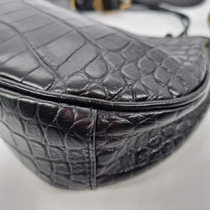 Balenciaga Le Cagole XS Black Croco GHW #R 2022 NBU