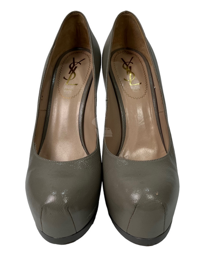 Yves Saint Laurent Heels Leather Grey Size 37,5/24