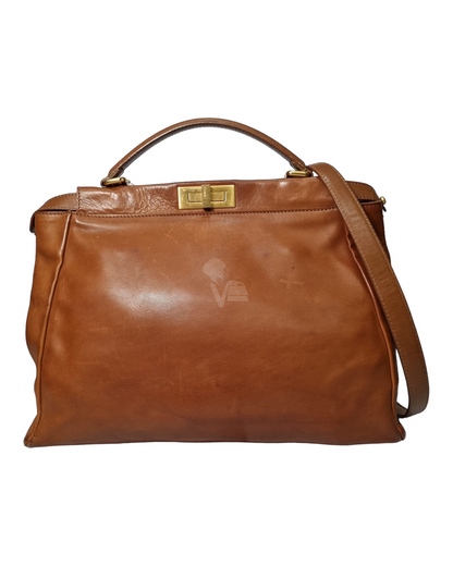 Fendi Peekaboo Large Brown Leather Bag