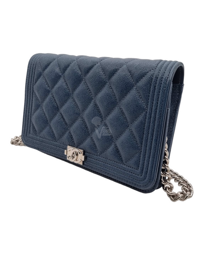 Chanel Boy Wallet On Chain Blue #28