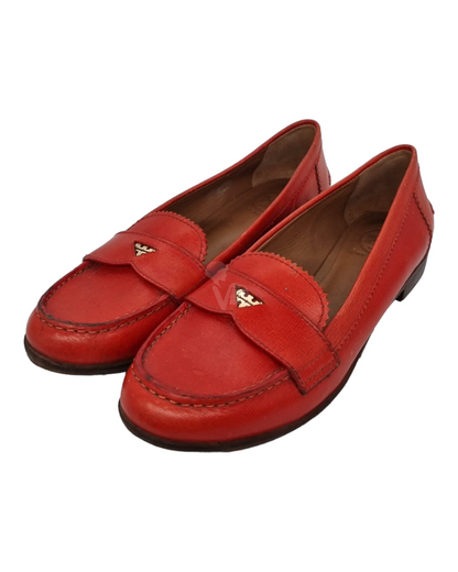 Tory Burch Penny Loafer Red Leather Size 40,5/26