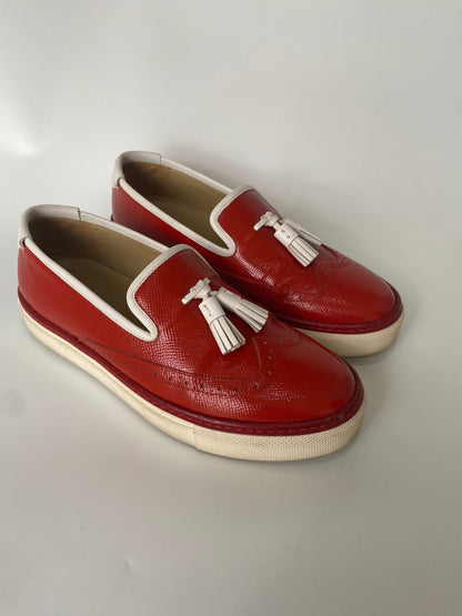 Hermes Oxford Slip On Red