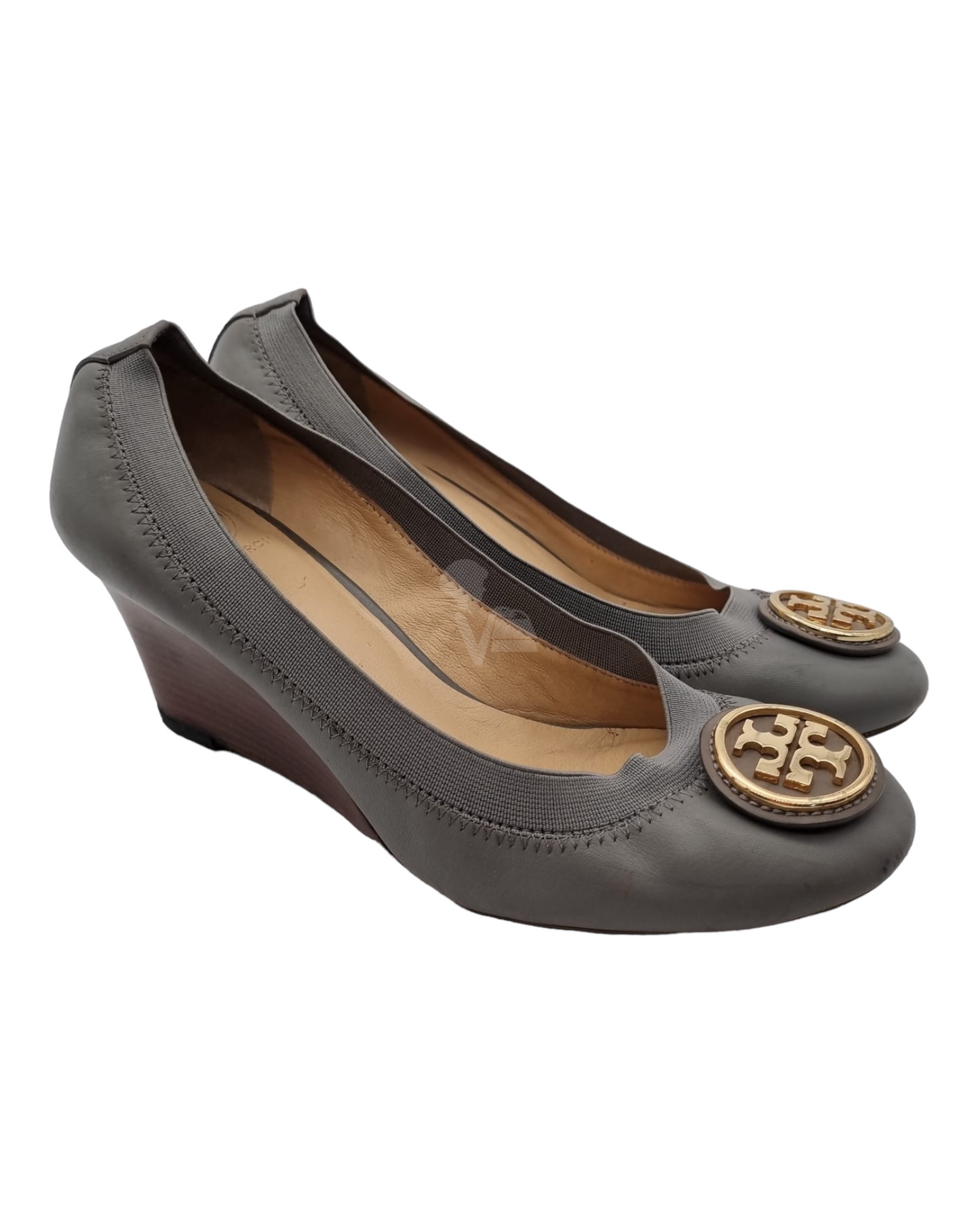 Tory Burch Wedges Caroline Grey Size 9M/26