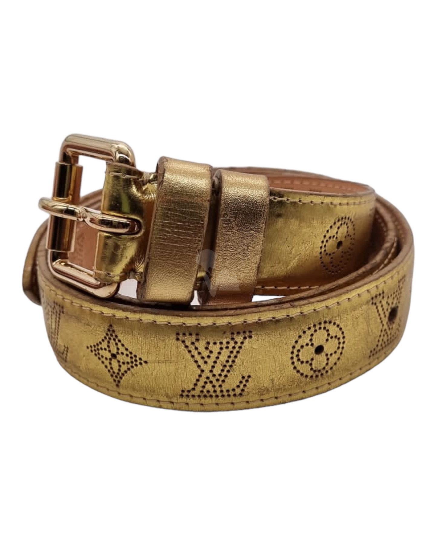 Louis Vuitton Belt Metallic Gold 2007 Size 90 P 97