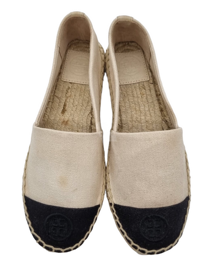 Tory Burch Espa Black Beige Size 5/22,5