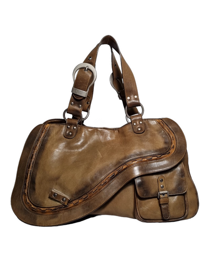 Dior Saddle Leather Green Olive 2006 Size 27x15x24