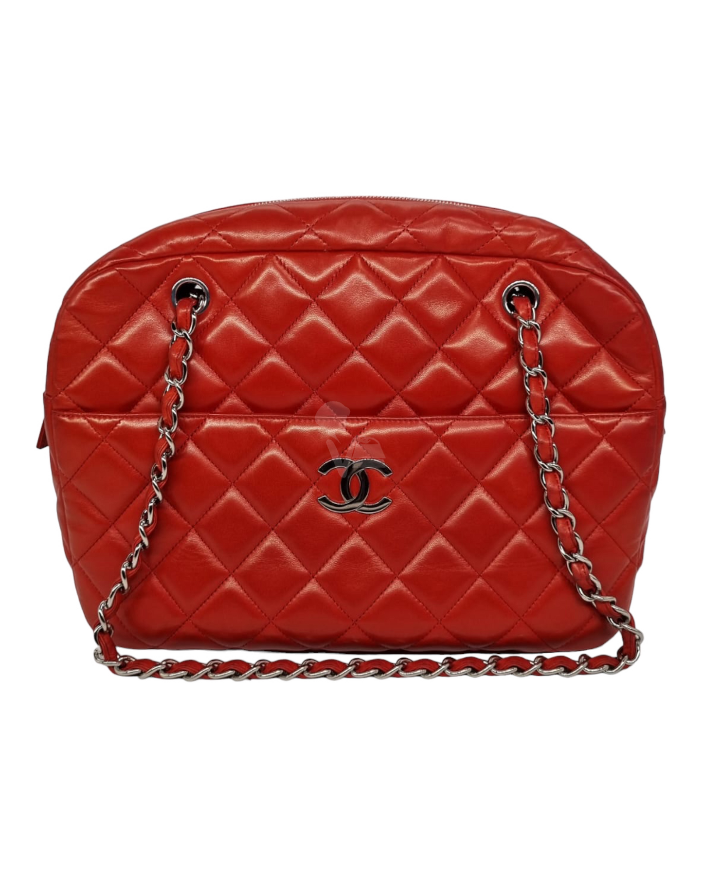 Chanel Camera Bowling Lamb Red Coral SHW #15