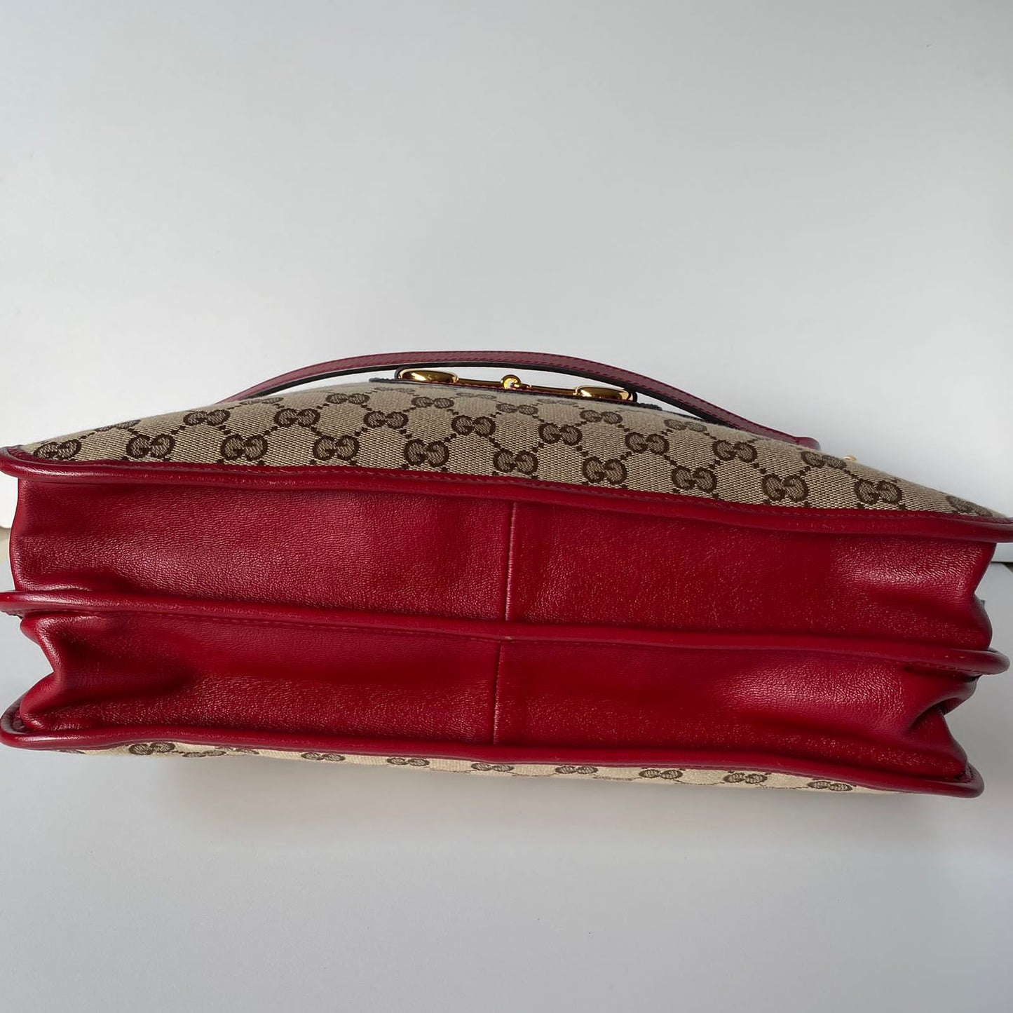 Gucci Horsebit Tote Bag Canvas Red