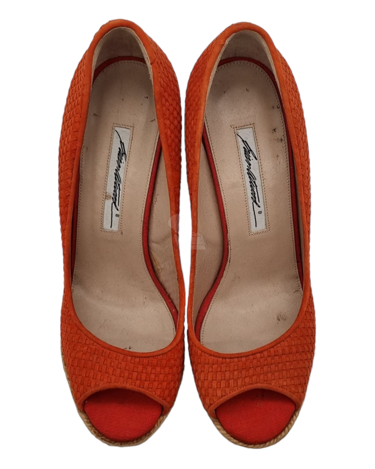 Brian Atwood Orange Snakeskin Size 38/23