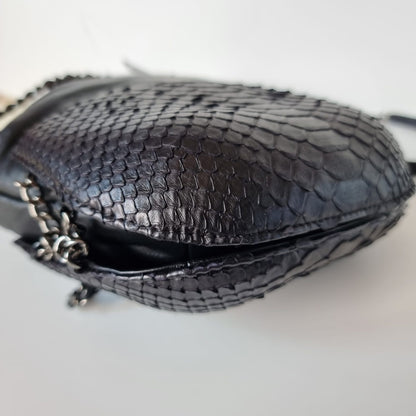 Chanel Gabrielle Python Bucket Bag Black #25