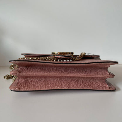 Gucci Interlocking Chain Wallet Leather Rose Poudre