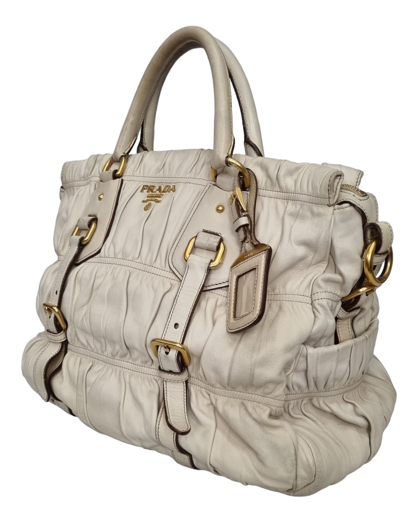 Prada Gaufre Sling Satchel Ivory 2007