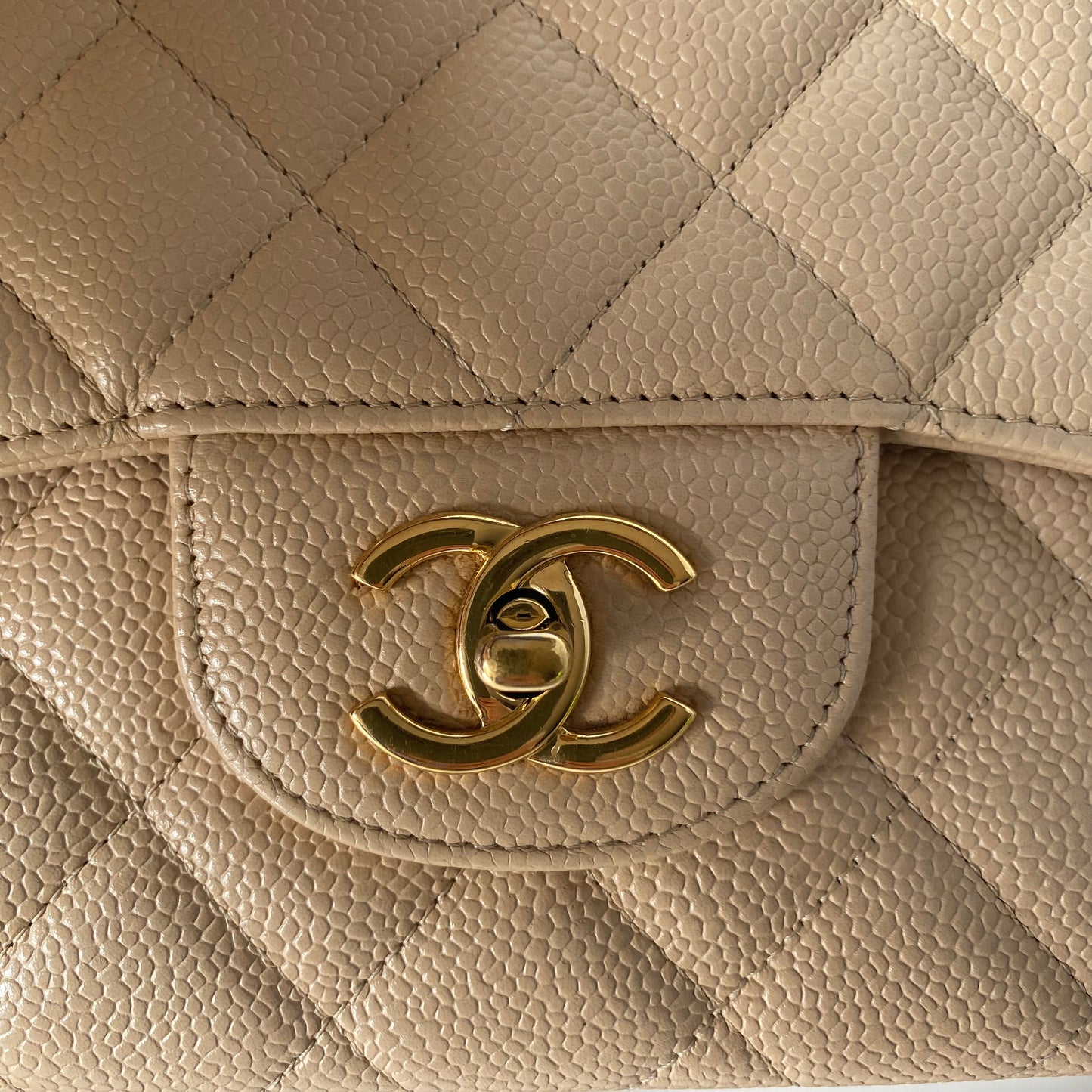 Chanel Classic Jumbo Beige Caviar #13