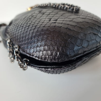 Chanel Gabrielle Python Bucket Bag Black #25