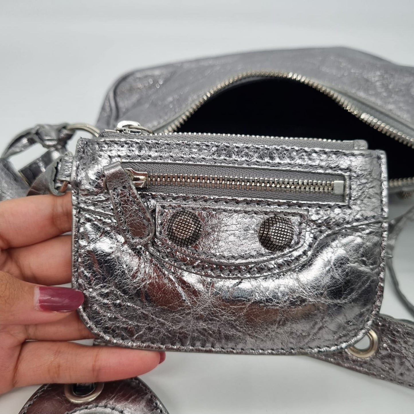 Balenciaga Le Cagole XS Silver Metallic SHW #R 2022