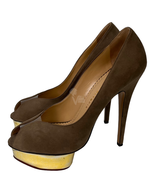 Charlotte Olympia Heels Etoupe Size 39,5/26