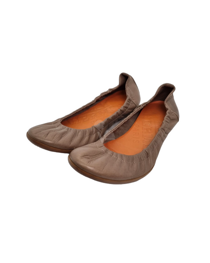 Hermes Carina Ballerina Flats Taupe Size 37/23,5