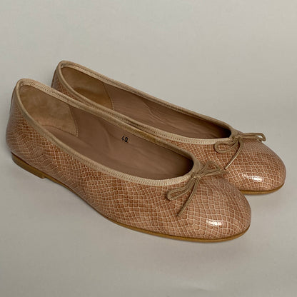 French Sole Ballerina Flat Pink Poudre