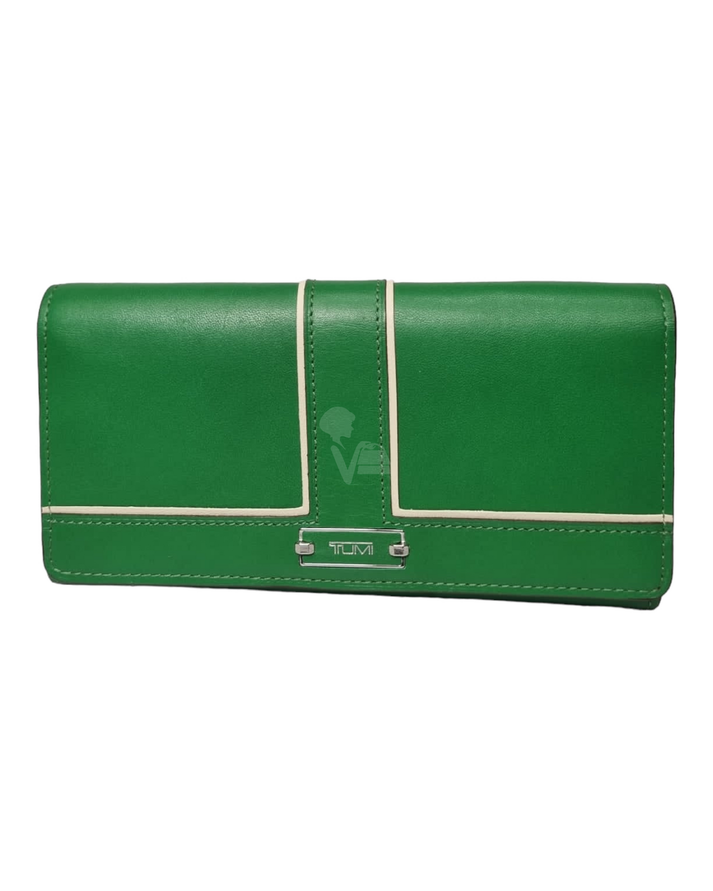 Tumi Green Long Wallet Bifold Size 19x10