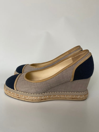 Chanel Espa Wedges Grey Blue