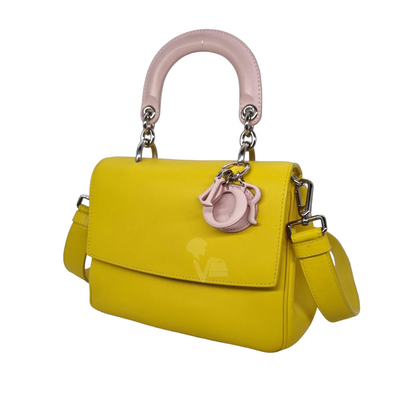 Dior Be Dior Mini Flap Handbag Yellow Pink 2015 Size 20x10x18