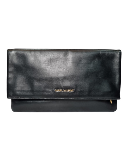 Saint Laurent Clutch Bag Black Leather 2013