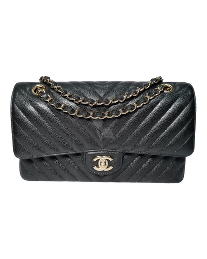 Chanel Chevron Classic Medium GHW Double Flap #30