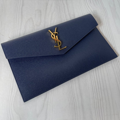 Yves Saint Laurent Uptown Pouch Navy GHW