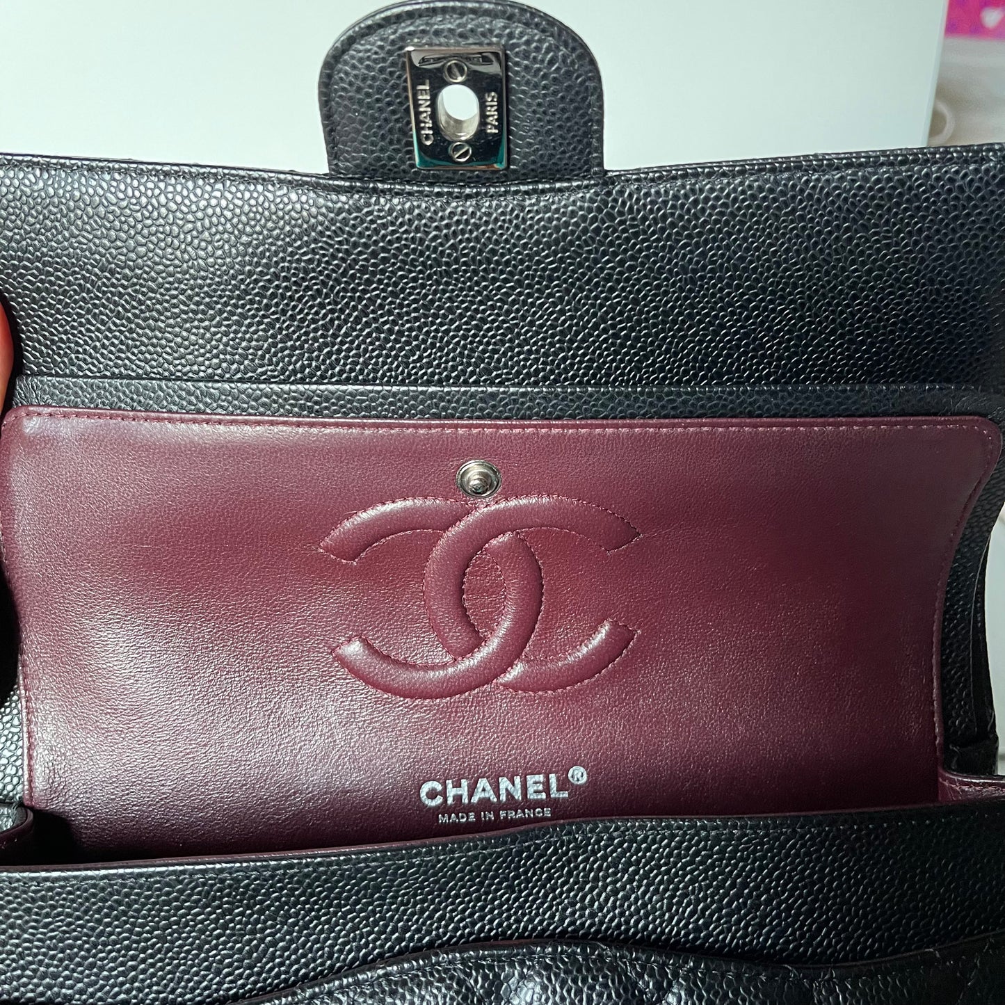 Chanel Classic Medium Caviar Quilted Black SHW #23