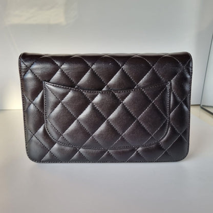 Chanel WOC Lambskin Black SHW #17 Size 19x14