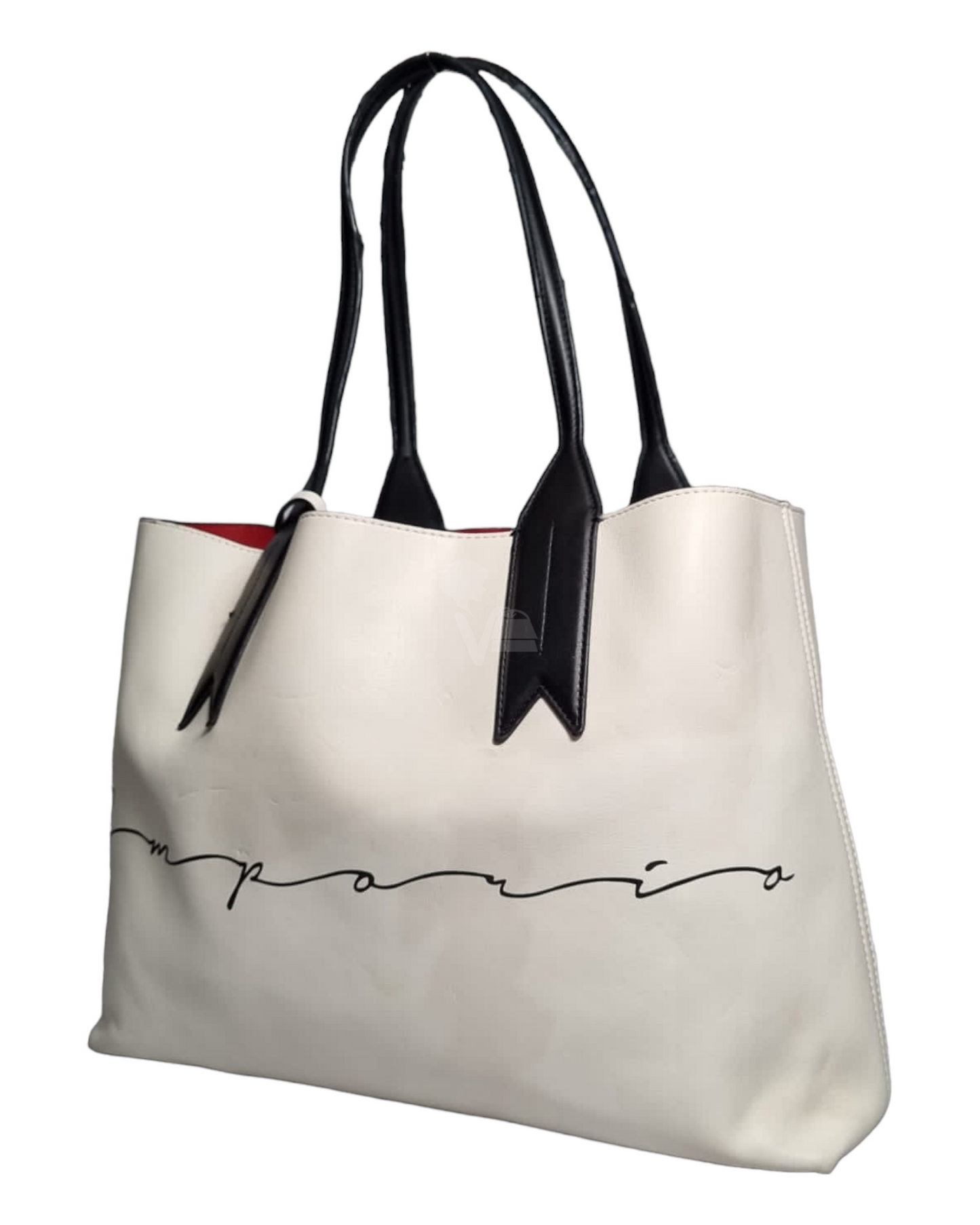 Emporio Armani White Reviersible Red Tote Bag Size 37x12x28