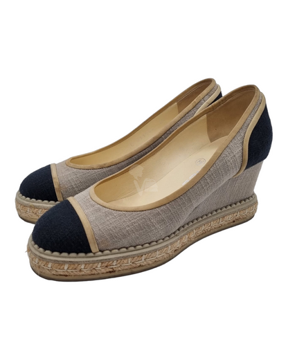 Chanel Espa Wedges Grey Blue