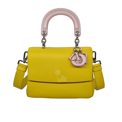 Dior Be Dior Mini Flap Handbag Yellow Pink 2015 Size 20x10x18