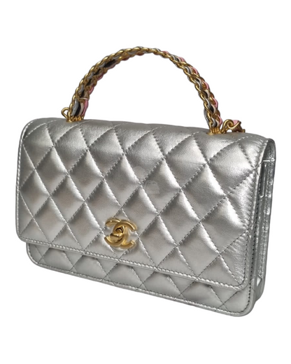 Chanel O-Mini Lambskin Silver CHIP KAEKL 1HE