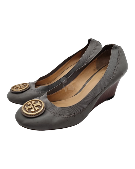 Tory Burch Wedges Caroline Grey Size 9M/26