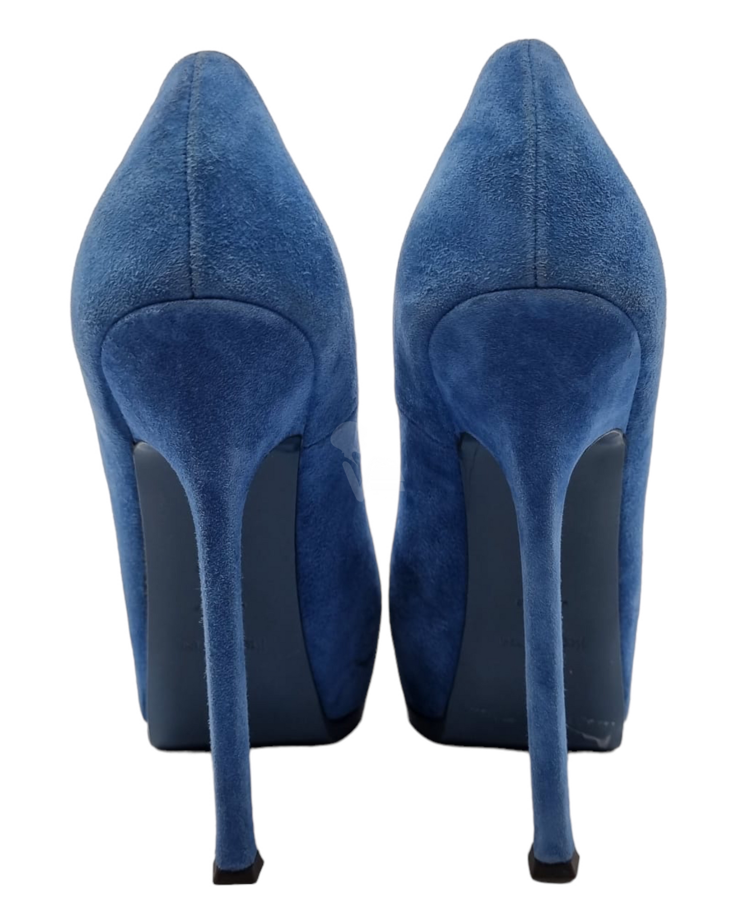 Yves Saint Laurent Heels Blue Suede Size 37,5/24