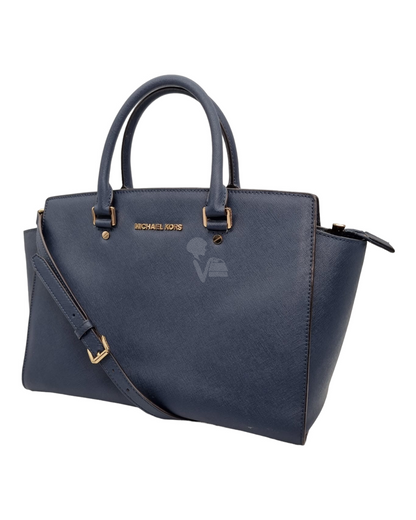 Michael Kors Selma Large Navy Blue Size 33x12x25