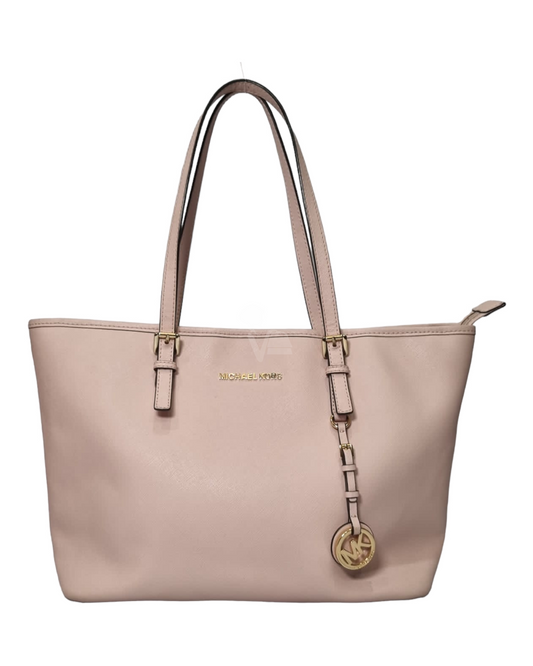 Michael Kors Jet Set TRavel Leather Tote Pink Blossom Sizre 32x15x27